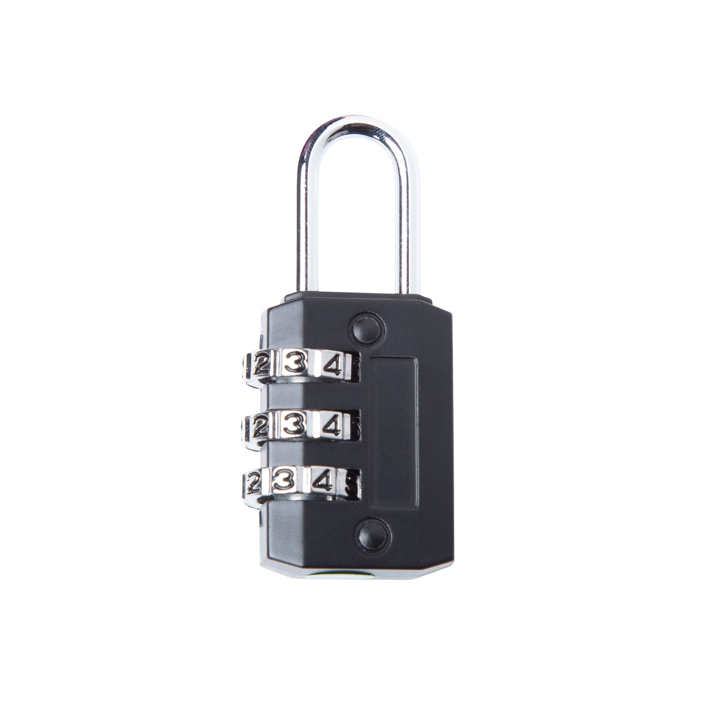 Zwarte padlock detail - Sterk en betrouwbaar hangslot, perfect voor het beveiligen van je bagage en uitrusting.