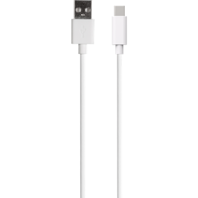 USB naar USB-C kabel 20 cm (wit) - Compacte kabel voor efficiënt opladen en gegevensoverdracht tussen USB-A en USB-C apparaten.