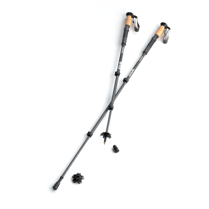 Trekkingstokken van aluminium met kurken handgrepen - Stevige en comfortabele trekkingstokken voor lange wandelingen en outdooractiviteiten.